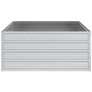 Vassoio per fioriera aiuola rialzata piante fiori terrazza giardino giardino 100 x 100 x 45 cm argento acciaio zincato Argento 02_0039293