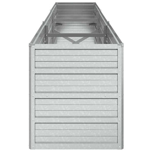 Letto Rialzato Giardino 240x40x45 cm in Acciaio Zincato Argento cod mxl 52507