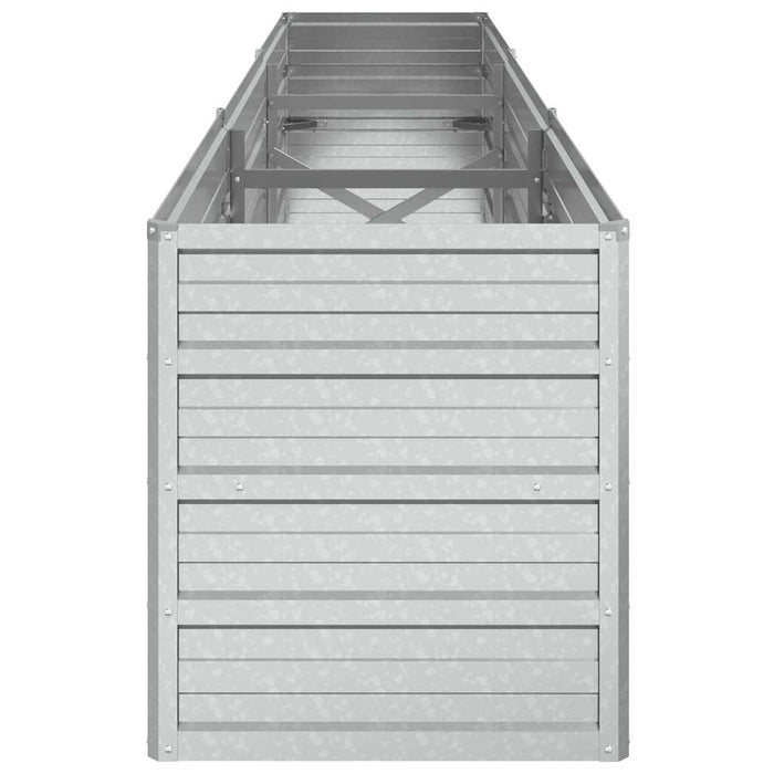 Letto Rialzato Giardino 240x40x45 cm in Acciaio Zincato Argento cod mxl 52507