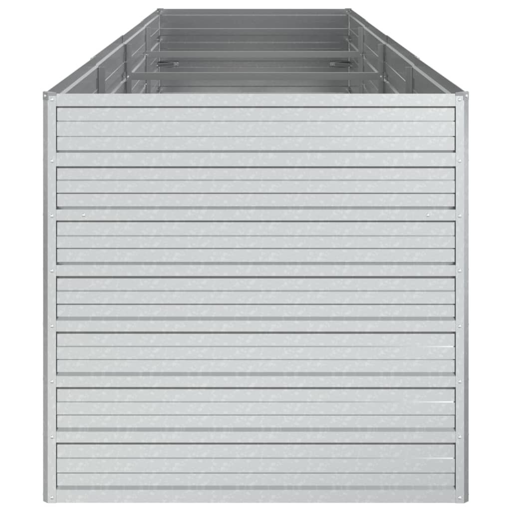 Vassoio per fioriera aiuola rialzata piante fiori terrazza giardino giardino 320 x 80 x 77 cm argento acciaio zincato Argento 02_0039435