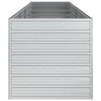 Vassoio per fioriera aiuola rialzata piante fiori terrazza giardino giardino 320 x 80 x 77 cm argento acciaio zincato Argento 02_0039435