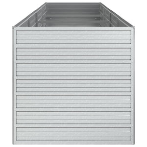 Vassoio per fioriera aiuola rialzata piante fiori terrazza giardino giardino 320 x 80 x 77 cm argento acciaio zincato Argento 02_0039435