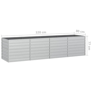 Vassoio per fioriera aiuola rialzata piante fiori terrazza giardino giardino 320 x 80 x 77 cm argento acciaio zincato Argento 02_0039435