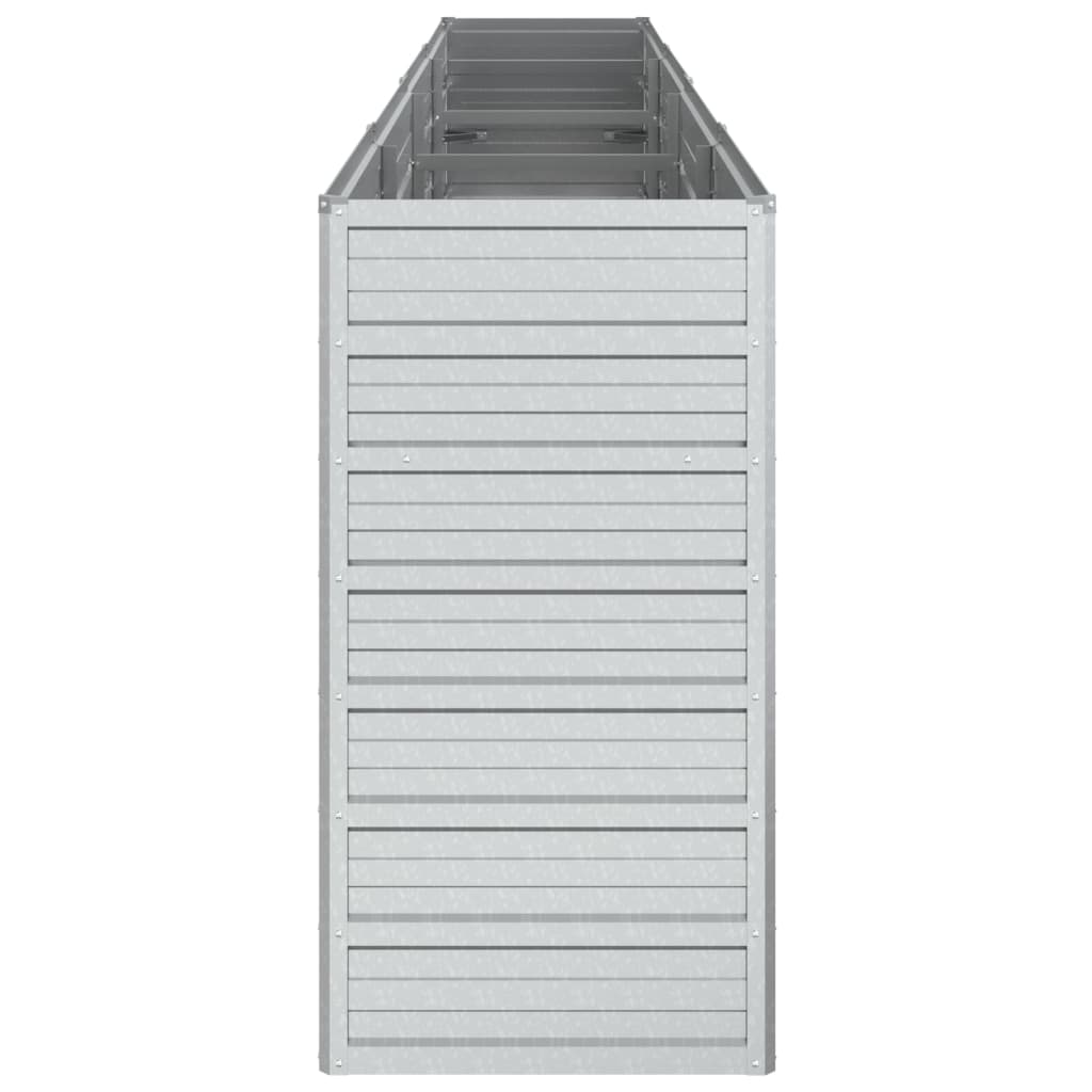 Vassoio per fioriera aiuola rialzata piante fiori terrazza giardino giardino 320 x 40 x 77 cm argento acciaio zincato Argento 02_0039431