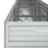 Vassoio per fioriera aiuola rialzata piante fiori terrazza giardino giardino 320 x 40 x 77 cm argento acciaio zincato Argento 02_0039431