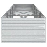 Vassoio per fioriera aiuola rialzata piante fiori terrazza giardino giardino 320 x 80 x 45 cm argento acciaio zincato Argento 02_0039433