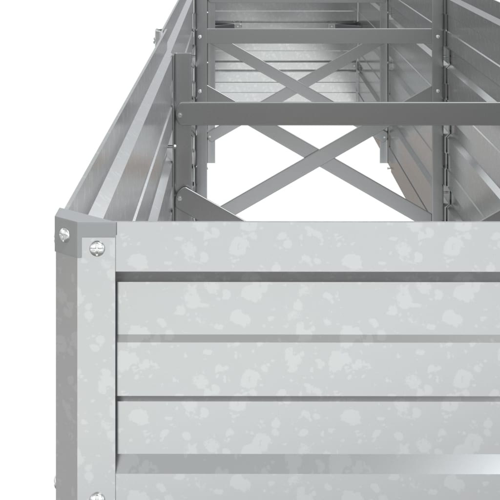 Vassoio per fioriera aiuola rialzata piante fiori terrazza giardino giardino 320 x 40 x 45 cm argento acciaio zincato Argento 02_0039429