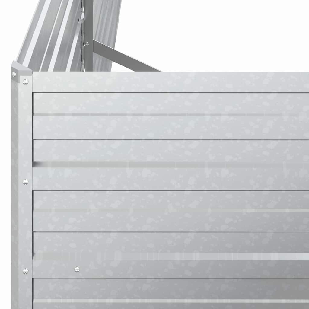 Letto Rialzato Giardino 160x40x45 cm in Acciaio Zincato Argento 316895