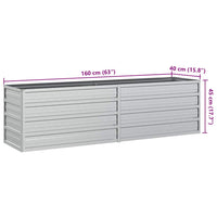 Letto Rialzato Giardino 160x40x45 cm in Acciaio Zincato Argento 316895