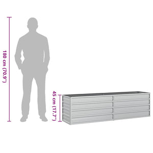 Letto Rialzato Giardino 160x40x45 cm in Acciaio Zincato Argento 316895