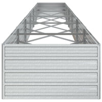 Vassoio per fioriera aiuola rialzata piante fiori terrazza giardino giardino 600 x 80 x 45 cm argento acciaio zincato Argento 02_0039463