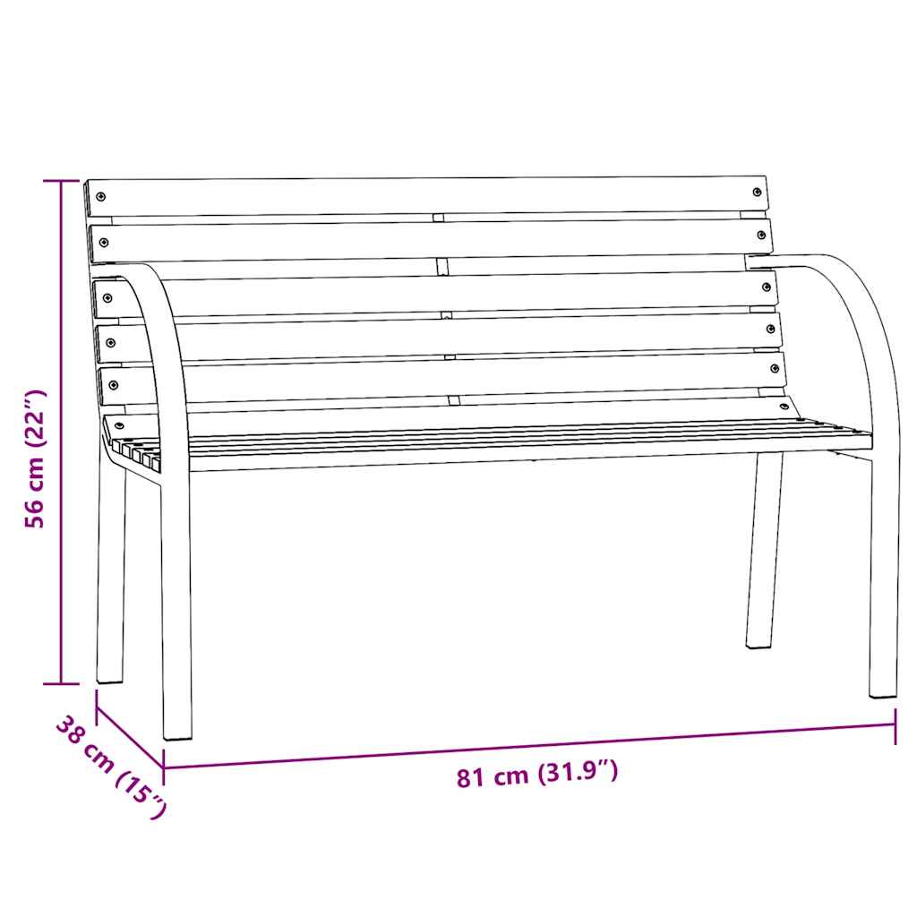 Panca da Giardino per Bambini 81 cm in Legno di Abete Cinese cod mxl 53858