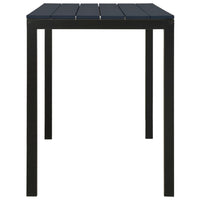 Set da Pranzo da Giardino 3 pz in Acciaio e WPC Nero 317139