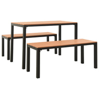 Set da Pranzo da Giardino 3 pz in Acciaio e WPC Marrone e Nero 317140