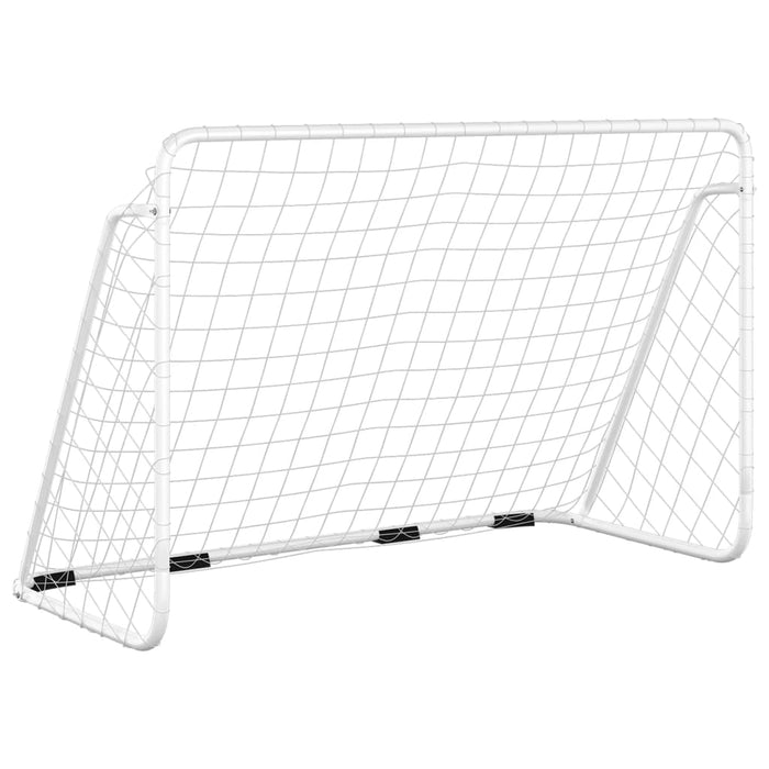Porta da Calcio con Rete Bianca 180x90x120 cm in Acciaiocod mxl 79366