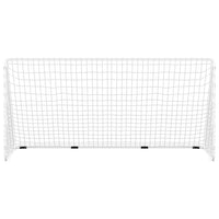 Porta da Calcio con Rete Bianca 366x122x182 cm in Acciaio 93371