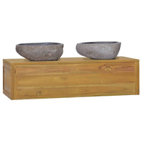 Mobile da Bagno a Parete 110x45x30 cm in Legno Massello di Teak 338228