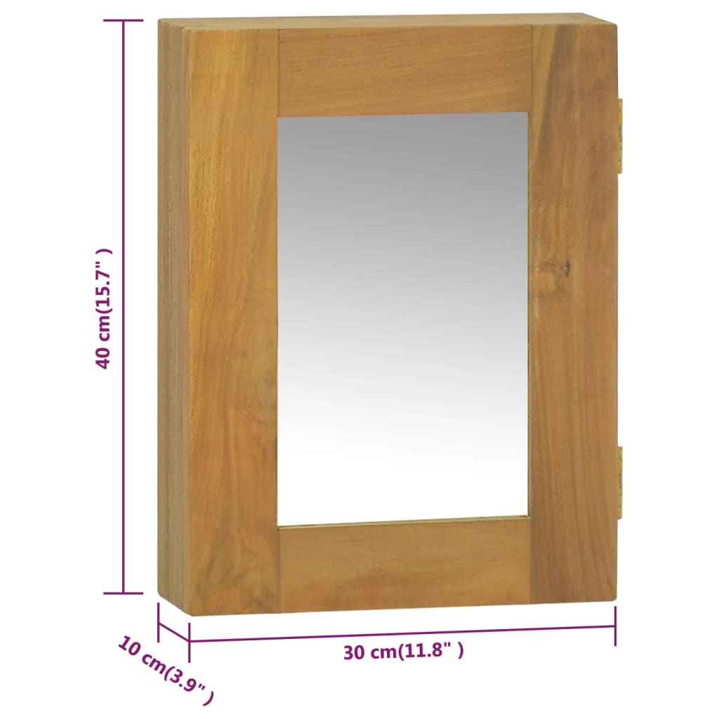 Mobile a Specchio 30x10x40 cm in Legno Massello di Teak 338241