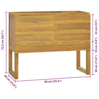 Mobile da Bagno 90x40x75,5 cm in Legno Massello di Teak 338248