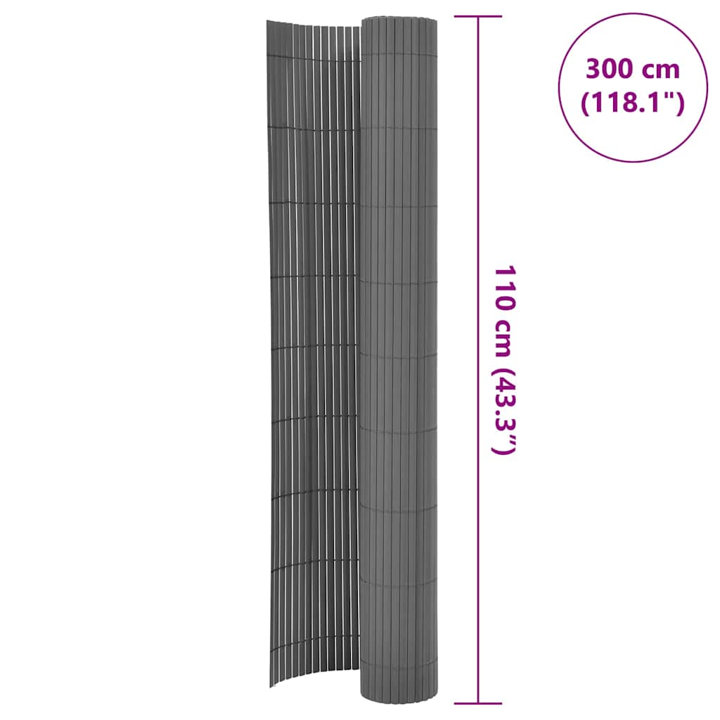 Recinzione da Giardino a Doppio Lato 110x300 cm Grigia 317155