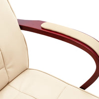 Sedia da Ufficio Crema in Vera Pelle 20559