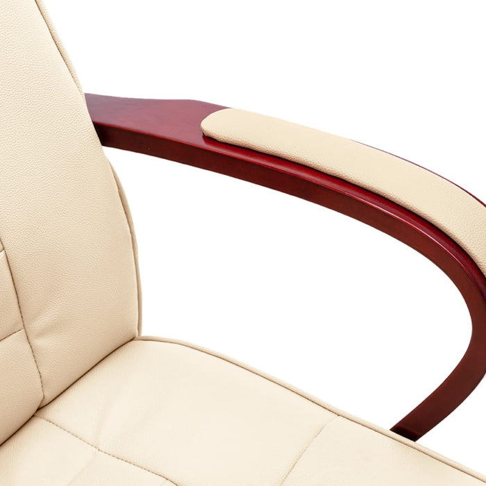 Sedia da Ufficio Crema in Vera Pelle 20559
