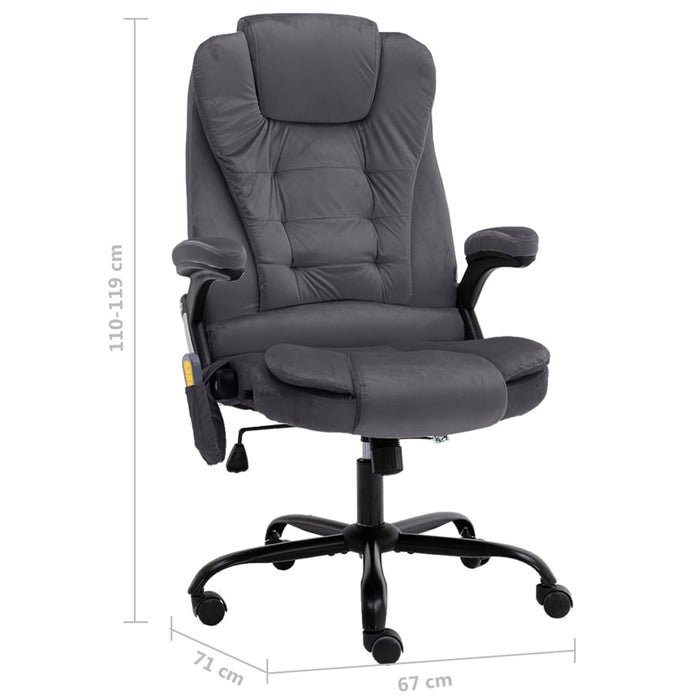 Sedia da Ufficio Massaggiante Grigio Scuro in Velluto cod mxl 21173