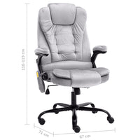 vidaXL Sedia da Ufficio Massaggiante Grigio Chiaro in Velluto