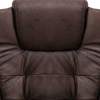 Sedia poltrona computer sede ufficio studio pelle scamosciata marrone scuro similpelle 02_0024030