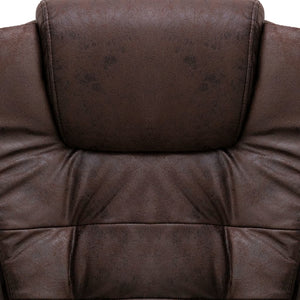 Sedia poltrona computer sede ufficio studio pelle scamosciata marrone scuro similpelle 02_0024030