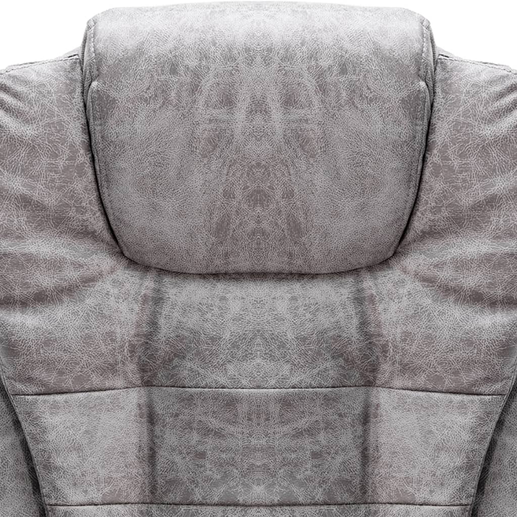 Sedia da Ufficio Massaggiante Grigio Chiaro in Scamosciato 20578