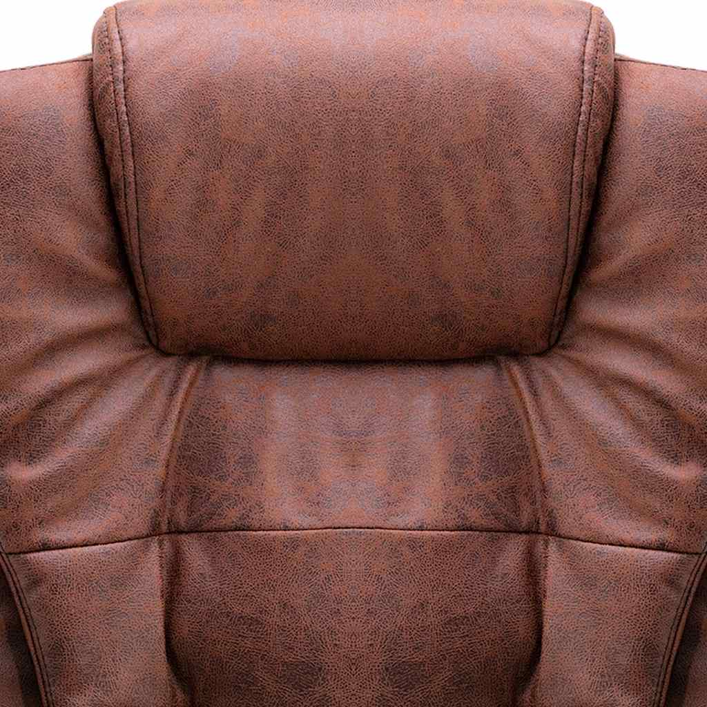 Sedia da Ufficio Massaggiante Marrone Chiaro in Scamosciato