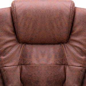 Sedia da Ufficio Massaggiante Marrone Chiaro in Scamosciato