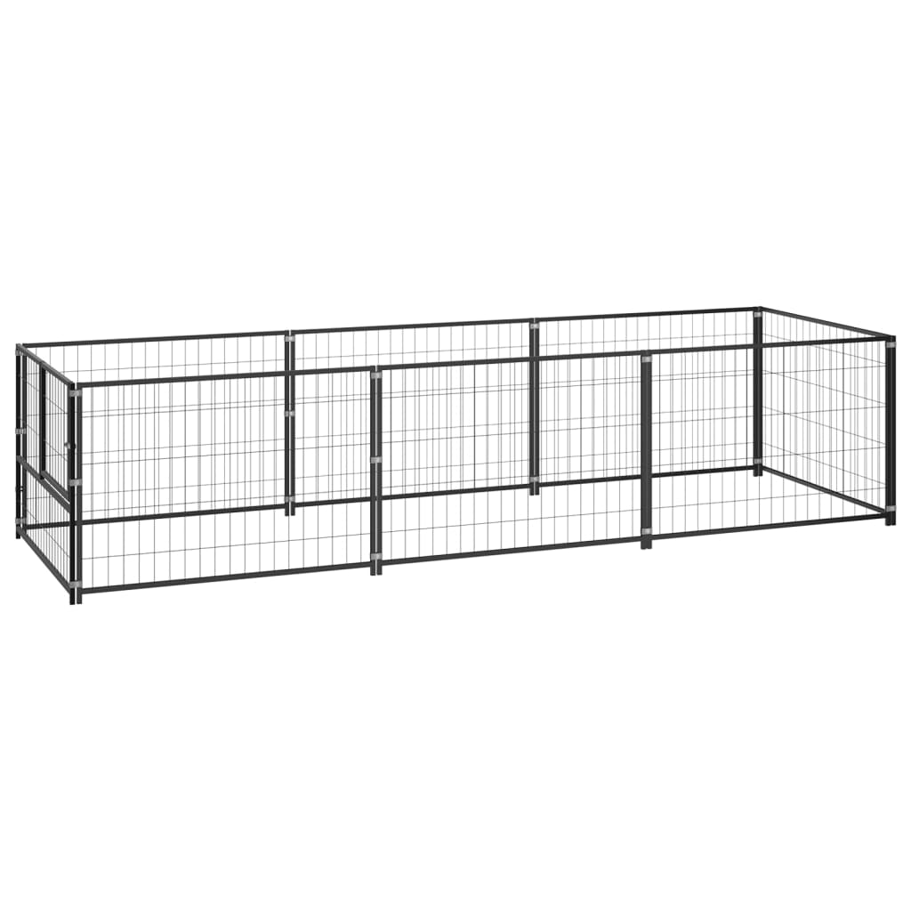Gabbia per Cani Nera 3 mÂ² in Acciaio cod mxl 49290