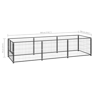 Gabbia per Cani Nera 3 mÂ² in Acciaio cod mxl 49290