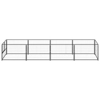 Cuccia da esterno gabbia per cani parco animali nero 4 m² acciaio 02_0000530
