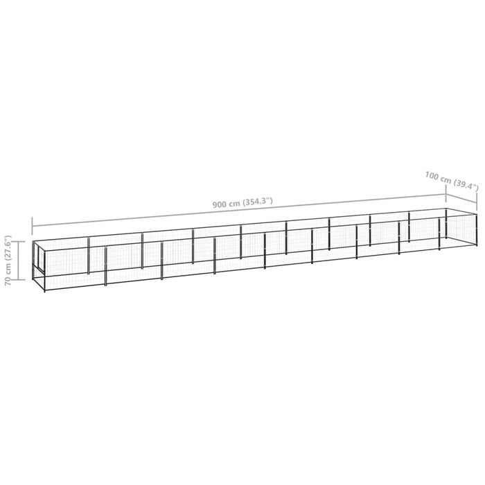 Gabbia per Cani Nera 9 mÂ² in Acciaio cod mxl 47910