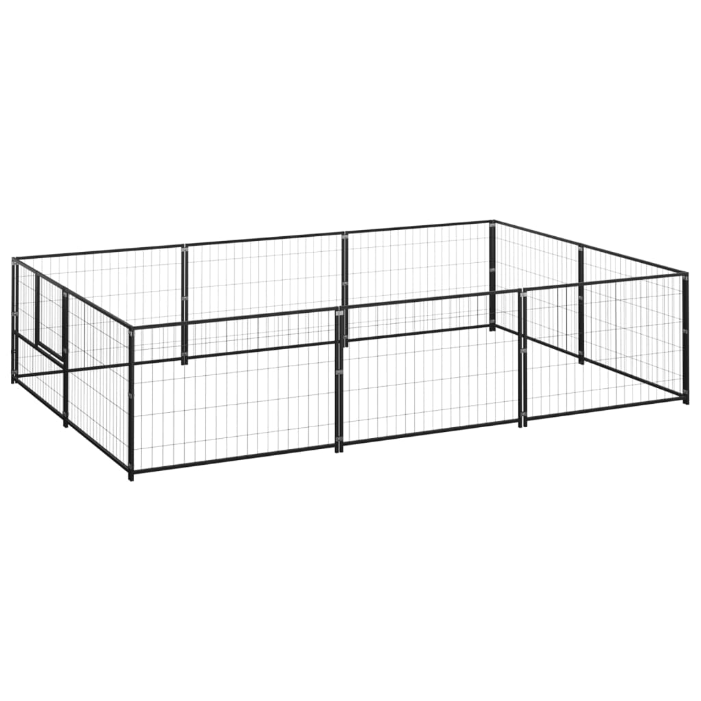 Gabbia per Cani Nera 6 mÂ² in Acciaiocod mxl 72905