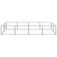 Cuccia da esterno gabbia per cani parco animali argento 8 m² acciaio 02_0000302