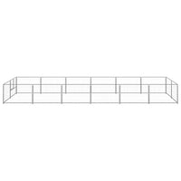 Cuccia da esterno gabbia per cani parco animali argento 12 m² acciaio 02_0000235