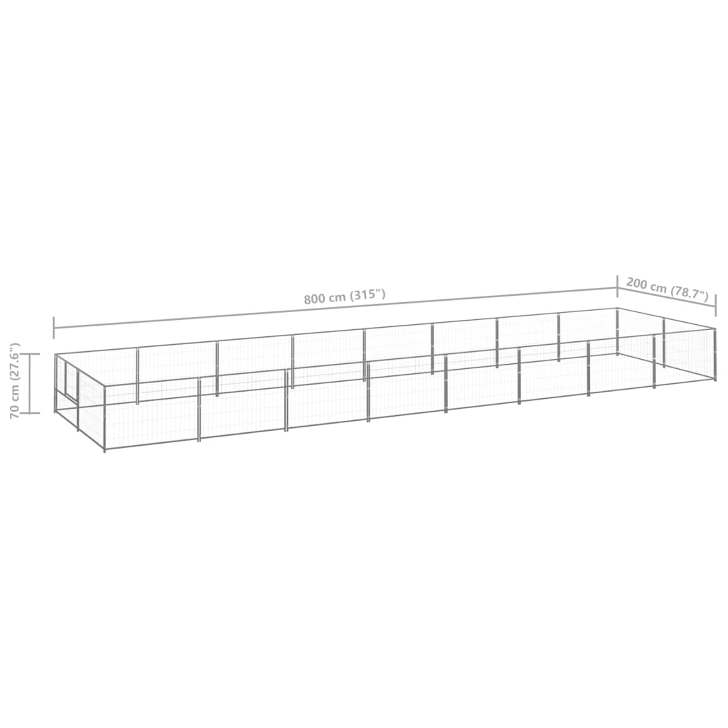 Gabbia per Cani Argento 16 mÂ² in Acciaio cod mxl 46607