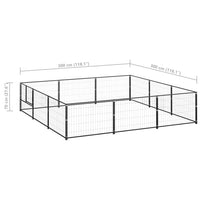 Gabbia per Cani Nera 9 mÂ² in Acciaio cod mxl 49261