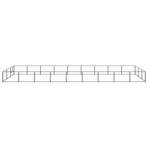 Cuccia da esterno gabbia per cani parco animali nero 27 m² acciaio 02_0000517