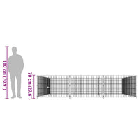 Gabbia per Cani Argento 9 m² in Acciaio 3082135