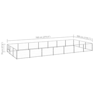 Gabbia per Cani Argento 21 m² in Acciaio 3082139