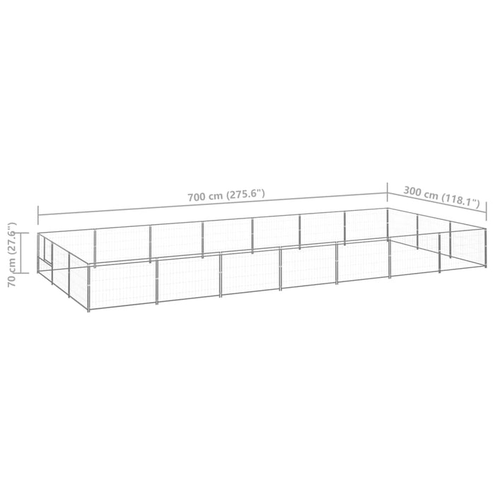 Gabbia per Cani Argento 21 m² in Acciaio 3082139