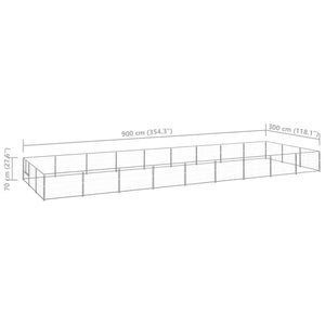 Cuccia da esterno gabbia per cani parco animali argento 27 m² acciaio 02_0000262