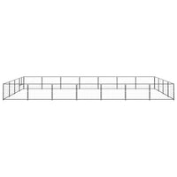 Cuccia da esterno gabbia per cani parco animali nero 28 m² acciaio 02_0000518