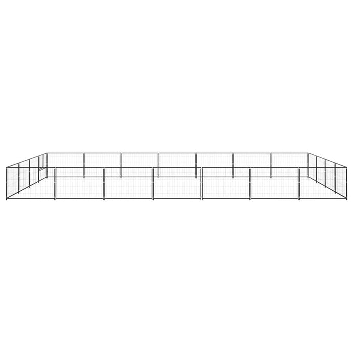 Cuccia da esterno gabbia per cani parco animali nero 28 m² acciaio 02_0000518