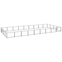 Cuccia da esterno gabbia per cani parco animali nero 36 m² acciaio 02_0000527